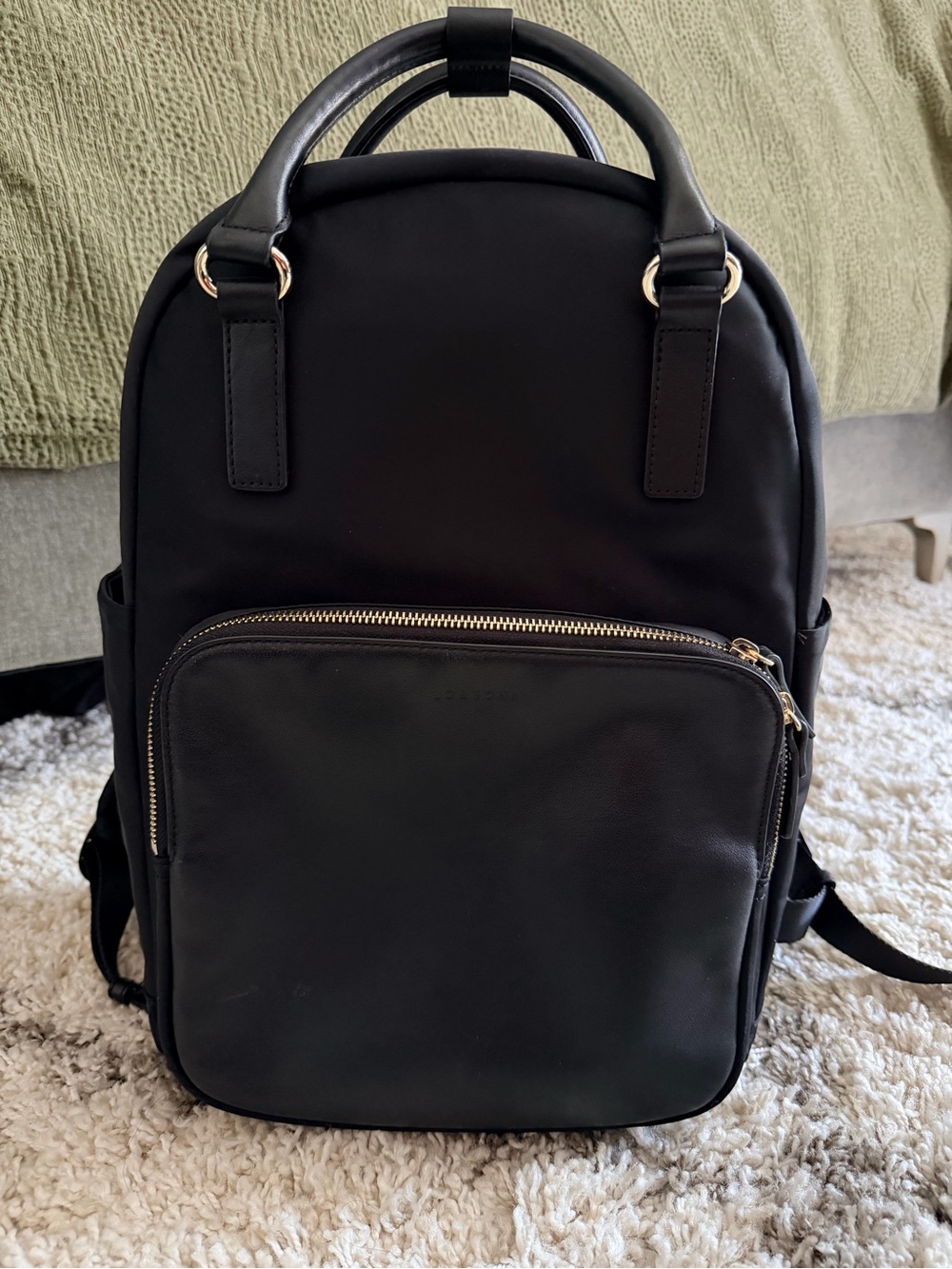 Lo & Sons Black Backpack with Gold Hardware